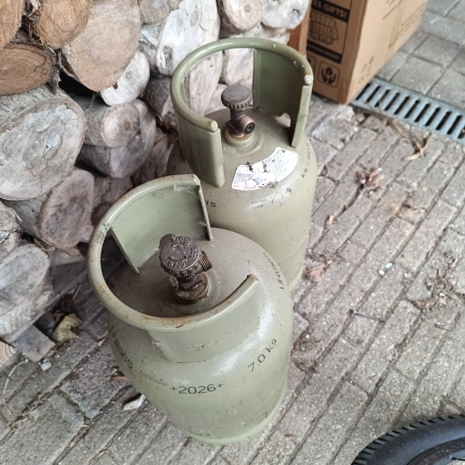 Campingaz gasflessen met inhoud, Ophalen, Gebruikt