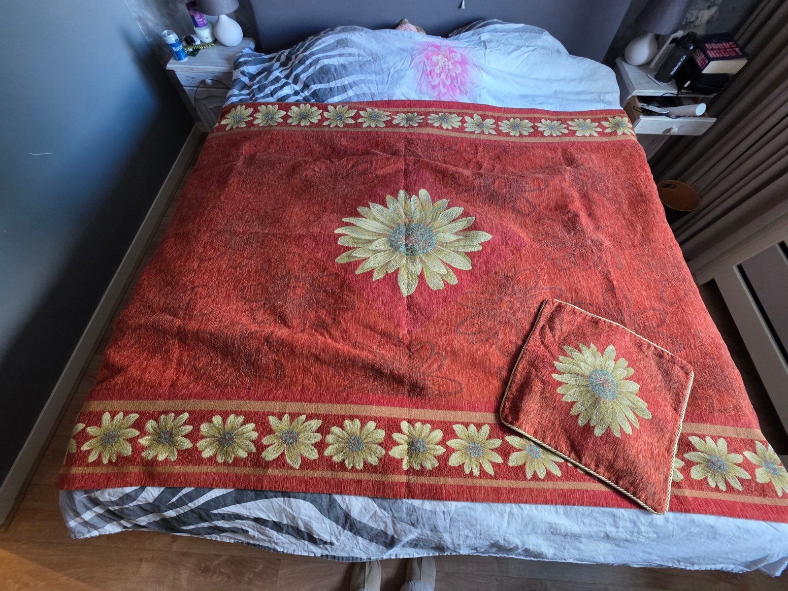 vintage sprei en sierkussenssloop, Eenpersoons, Ophalen of Verzenden, Zo goed als nieuw, Overige merken