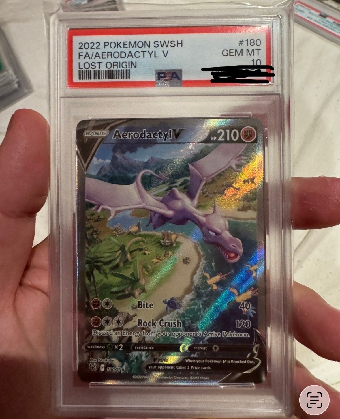 Aerodactyl V (Lost Origin) PSA 10 Pokémon Kaart, Verzenden, Nieuw, Losse kaart, Foil