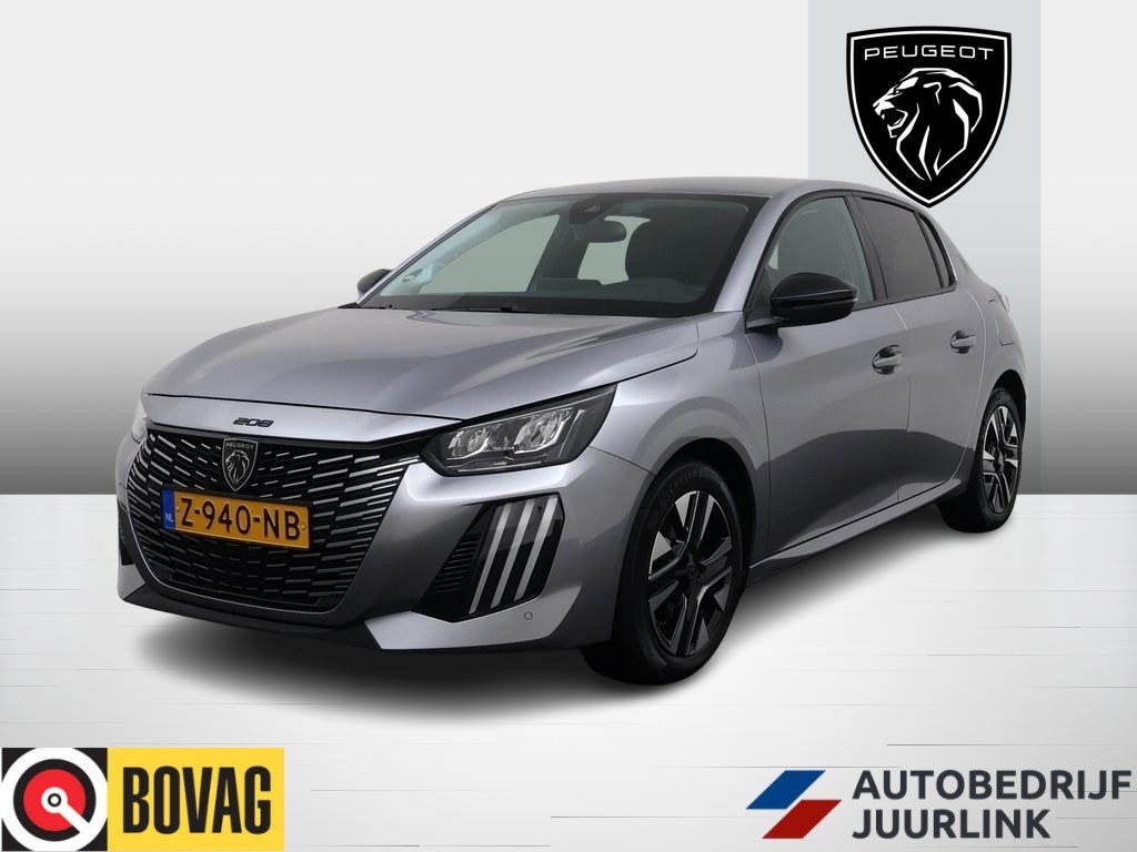 Peugeot 208 1.2T 100pk Allure H.Leder/Ecc/CarPlay/Cruise/Led, Auto's, Peugeot, Voorwielaandrijving, Parkeersensor, 101 pk, Gebruikt