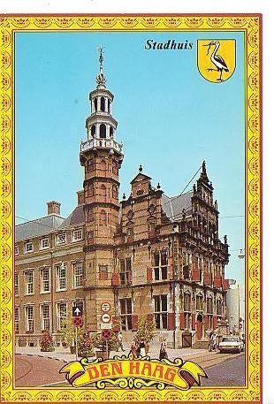 Ansichtkaart	Den Haag	Stadhuis, Verzamelen, Verzenden, 1960 tot 1980, Gelopen, Zuid-Holland