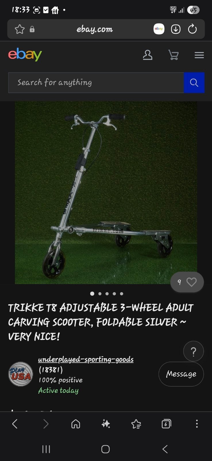 Trikke T8 Verstelbare 3-Wiel Carving Scooter Zilver, Fietsen en Brommers, Steps, Ophalen of Verzenden