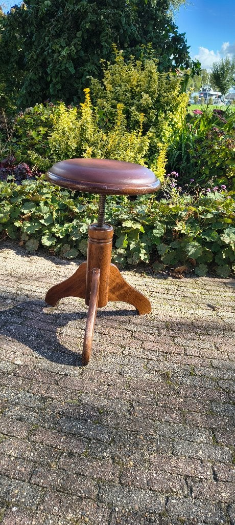 Antieke pianokruk, in hoogte verstelbaar, Ophalen, Gebruikt, Bruin, Overige typen