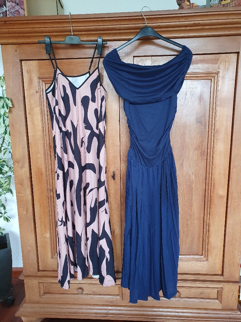   2 mooie zomer – feestjurkjes  maat M + S  , Kleding | Dames, Ophalen of Verzenden, Zo goed als nieuw, Blauw, Onder de knie