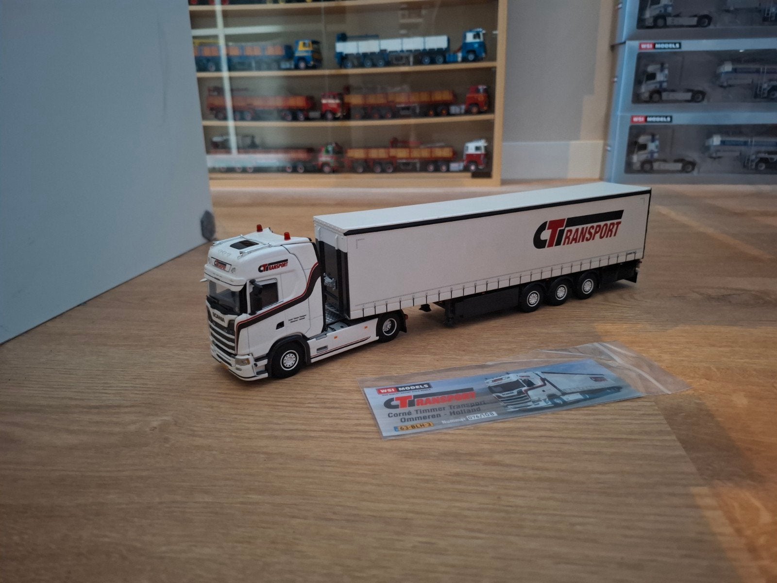 Scania corne timmer transport, Hobby en Vrije tijd, Modelauto's | 1:50, Ophalen of Verzenden, Nieuw, Bus of Vrachtwagen, Wsi
