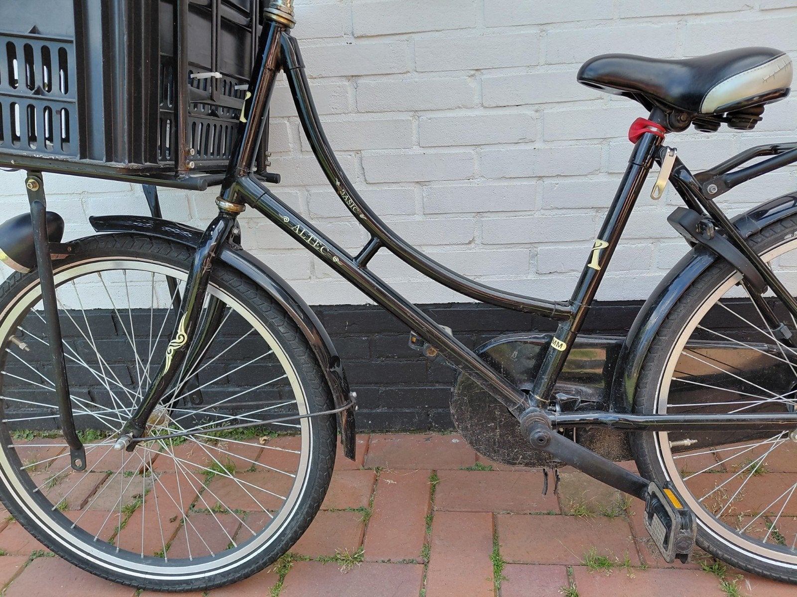 Altec Stadsfiets Zwart met Mand - Gebruikt, Fietsen en Brommers, Fietsen | Dames | Damesfietsen, Overige merken, Velgrem, Versnellingen