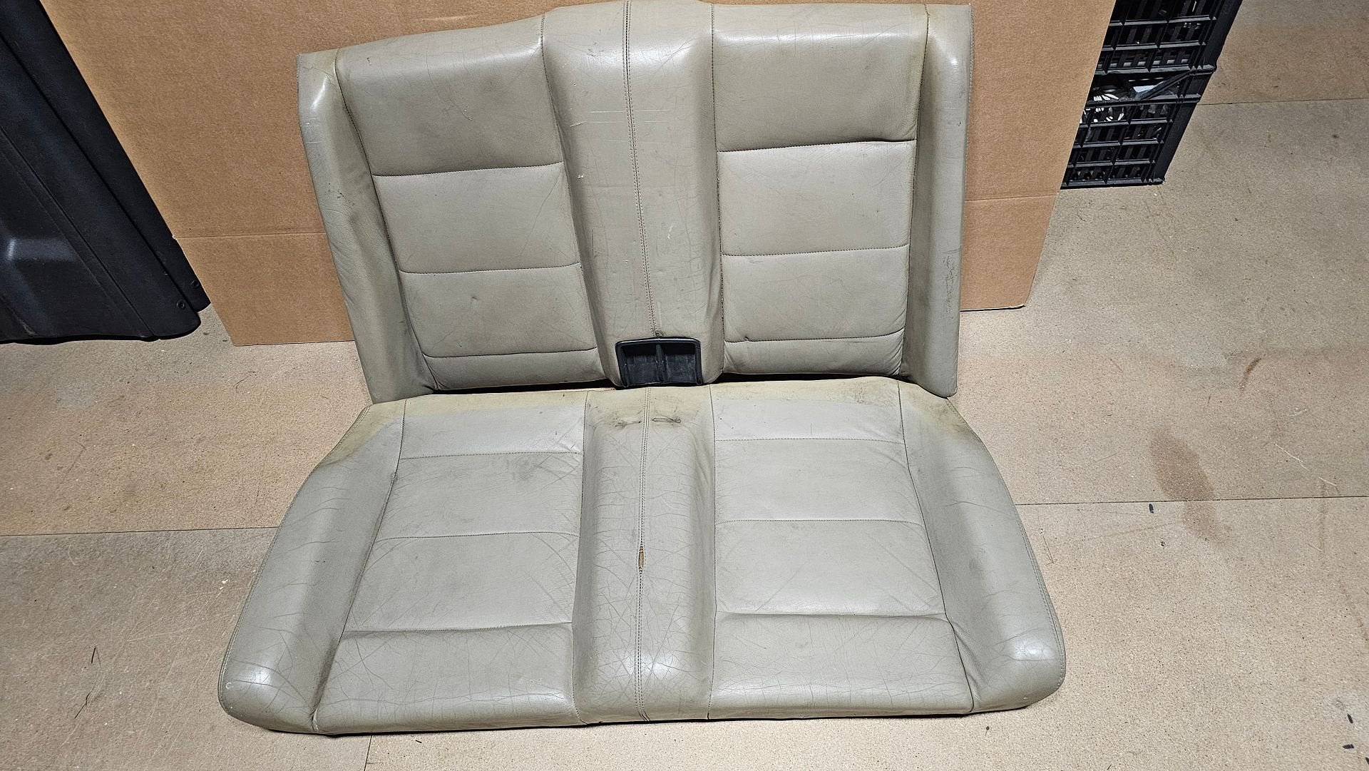 Achterbank set zitting rugleuning beige leer BMW 3 serie E30, Gebruikt, -, Ophalen of Verzenden, -