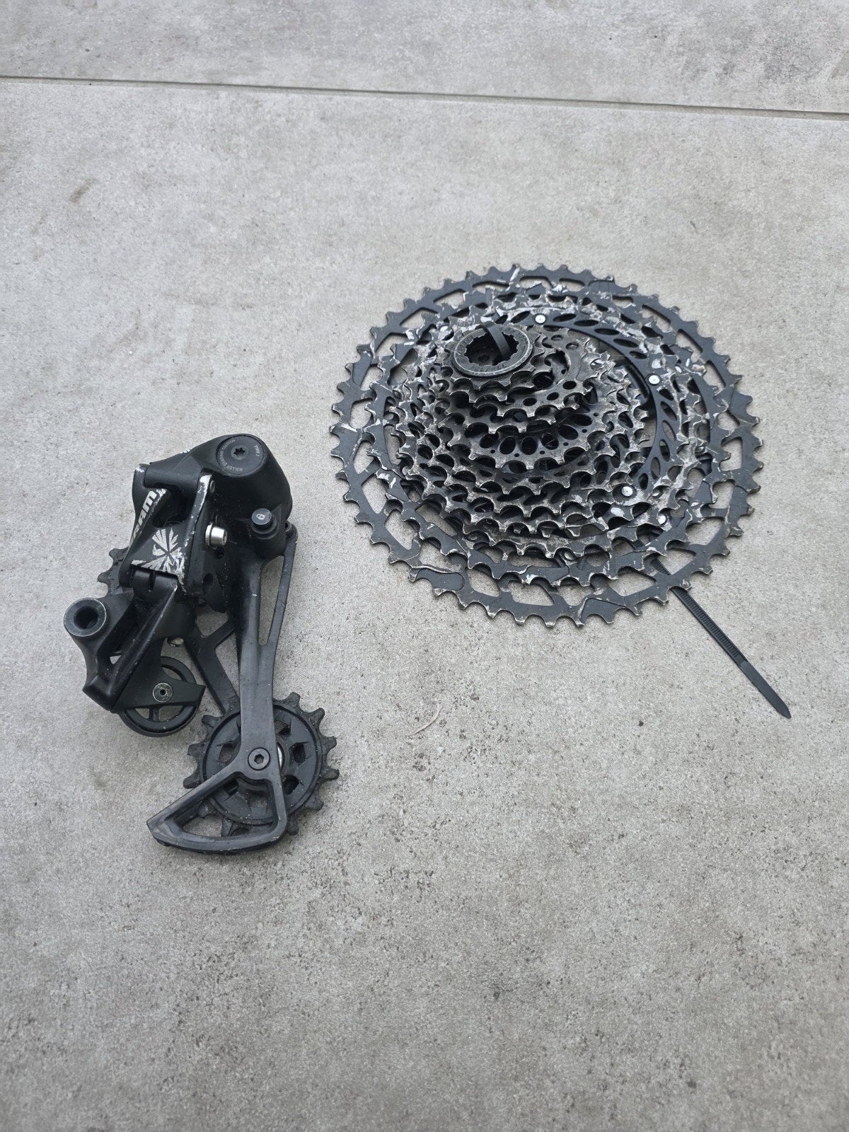 SRAM PG1230 Cassette en SRAM SX Eagle Derailleur, Ophalen, Gebruikt, Staal, SRAM