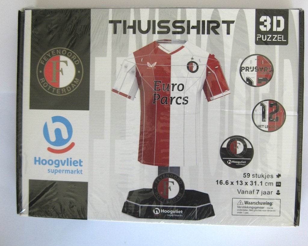 Feyenoord Puzzel Thuisshirt 3 D Nieuw, Ophalen of Verzenden, Nieuw, Feyenoord, Overige typen