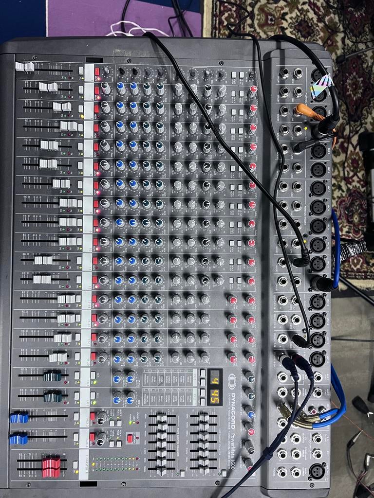 Dynacord Powermate1600-2 Mengpaneel met Luidsprekers set, Ophalen of Verzenden, Gebruikt, 10 tot 20 kanalen, Microfooningang