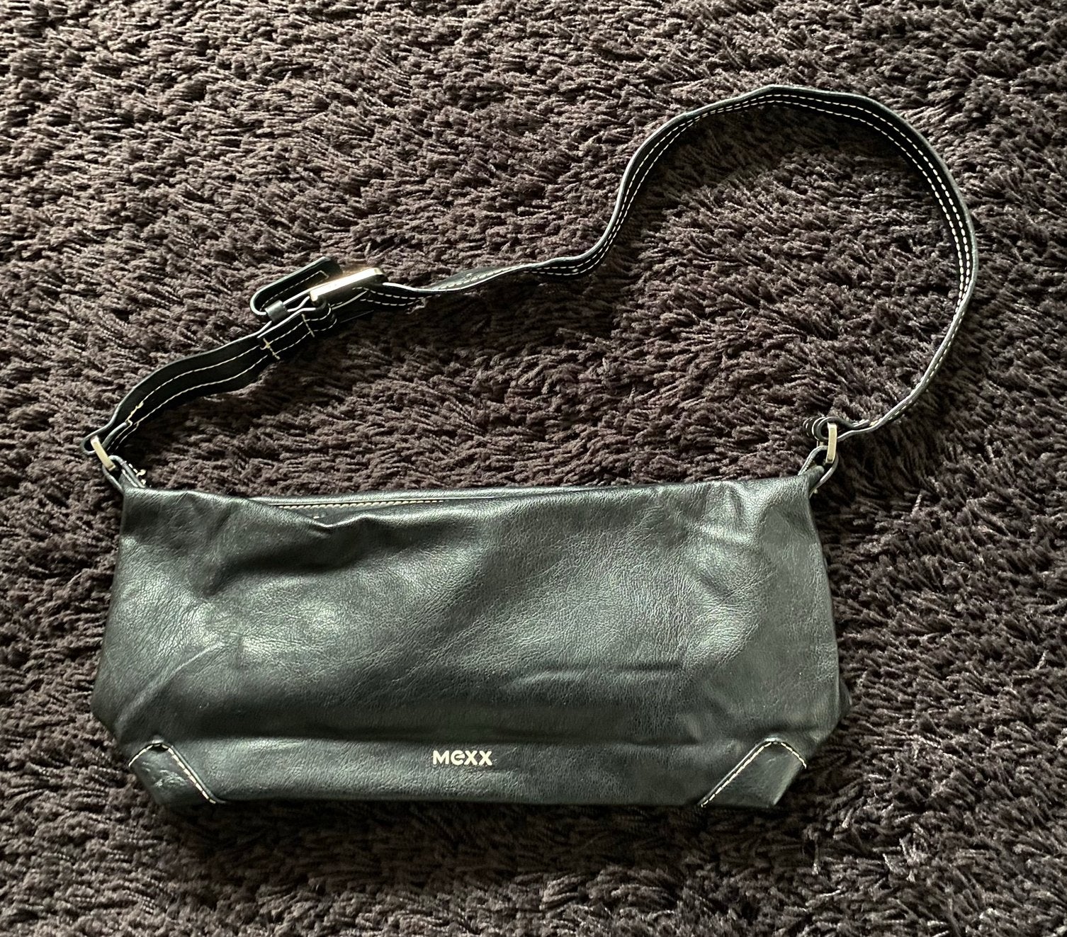 MEXX leren schoudertasje, zwart, echt leer, nieuw, Sieraden, Tassen en Uiterlijk, Ophalen of Verzenden, Nieuw, Zwart, Schoudertasje