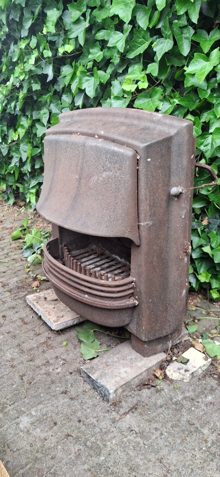 Oude gietijzeren kachel - decoratie/opknapper, Ophalen, Gebruikt, Houtkachel, Vrijstaand