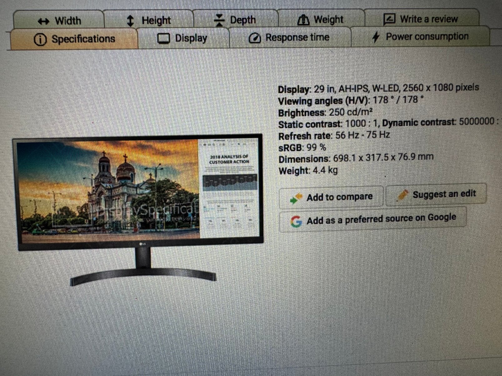 Foto 2 van Gamemonitor 29inch