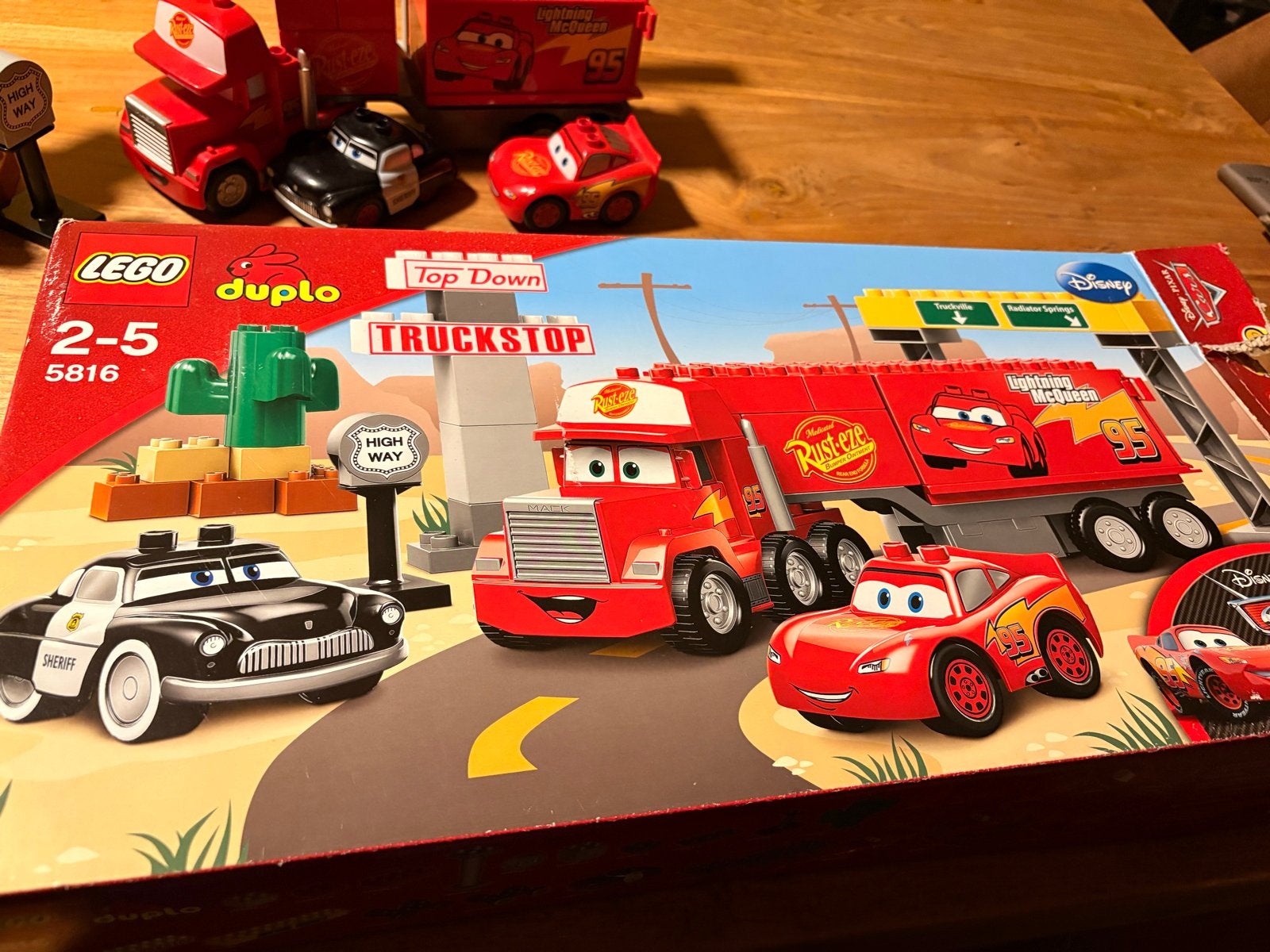 LEGO Duplo Cars Truckstop 5816 - Bliksem McQueen Sheriff Mac, Ophalen, Gebruikt, Overige merken