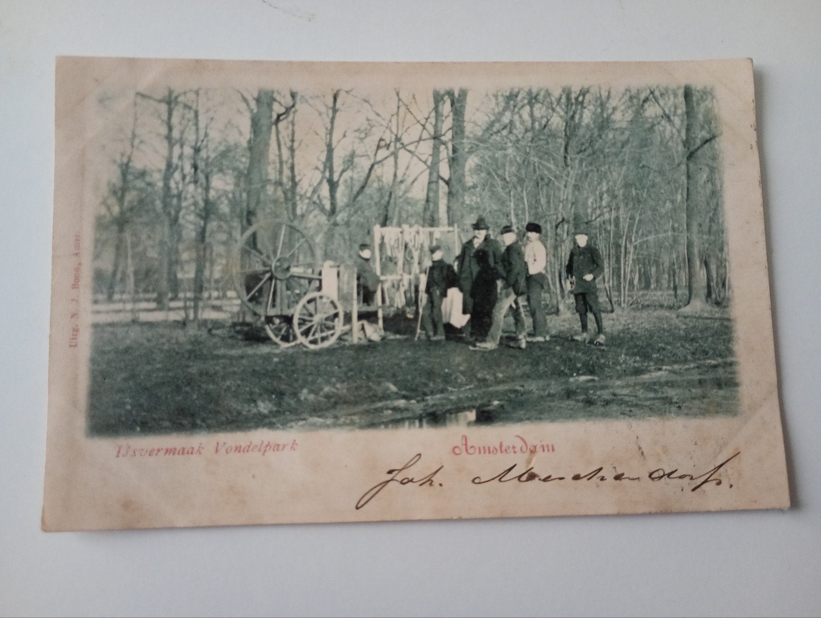 Amsterdam Vondelpark IJsvermaak Schaatsen 1901, Ophalen of Verzenden, Voor 1920, Gelopen, Noord-Holland
