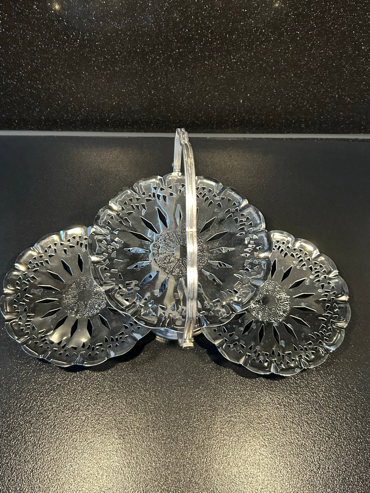 Vintage Zilverkleurige Etagère - Opvouwbaar, Ophalen of Verzenden