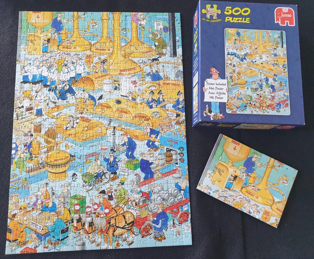 Jan van Haasteren Puzzel 500 Stukjes - De Bierbrouwerij, Hobby en Vrije tijd, Denksport en Puzzels, Zo goed als nieuw, Legpuzzel