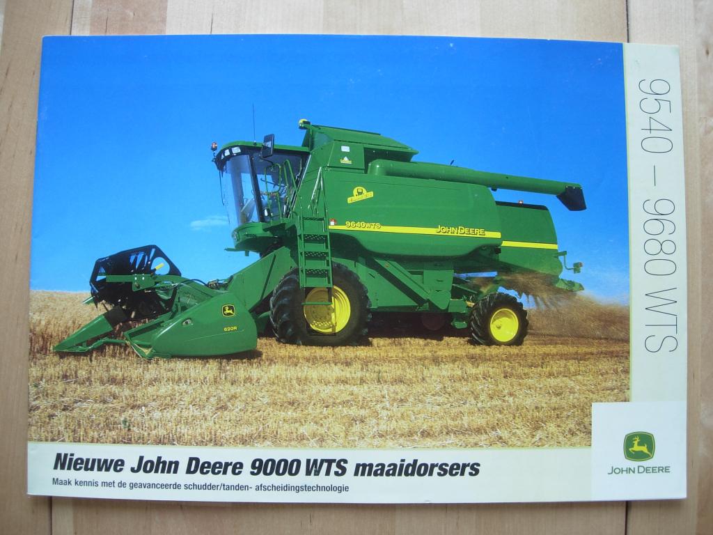 John Deere 9000 WTS Combine Maaidorser Brochure 2003, Verzenden, Zo goed als nieuw, John Deere