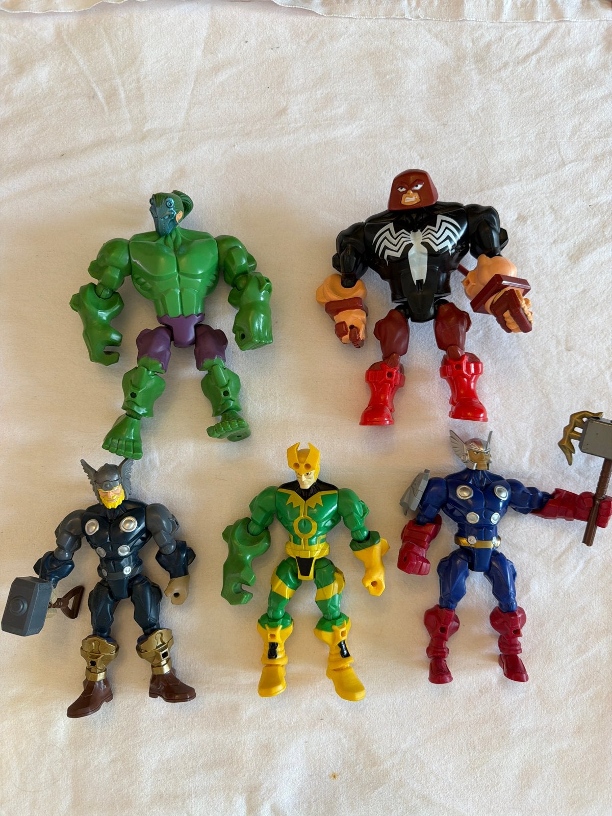 (44)  5x. Marvel actiefiguren - Hulk, Venom, Thor, Iron Fist, Ophalen of Verzenden, Gebruikt