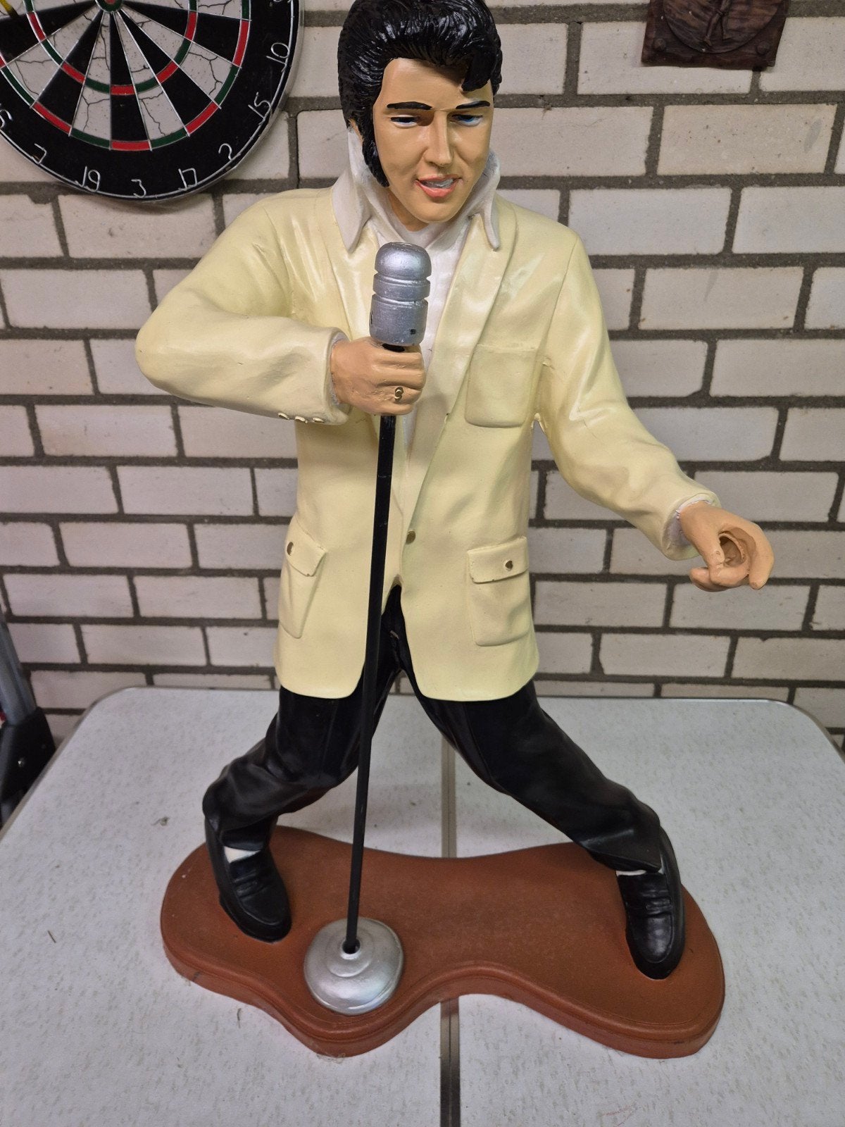 Groot beeld van Elvis Presley met microfoon, Ophalen of Verzenden