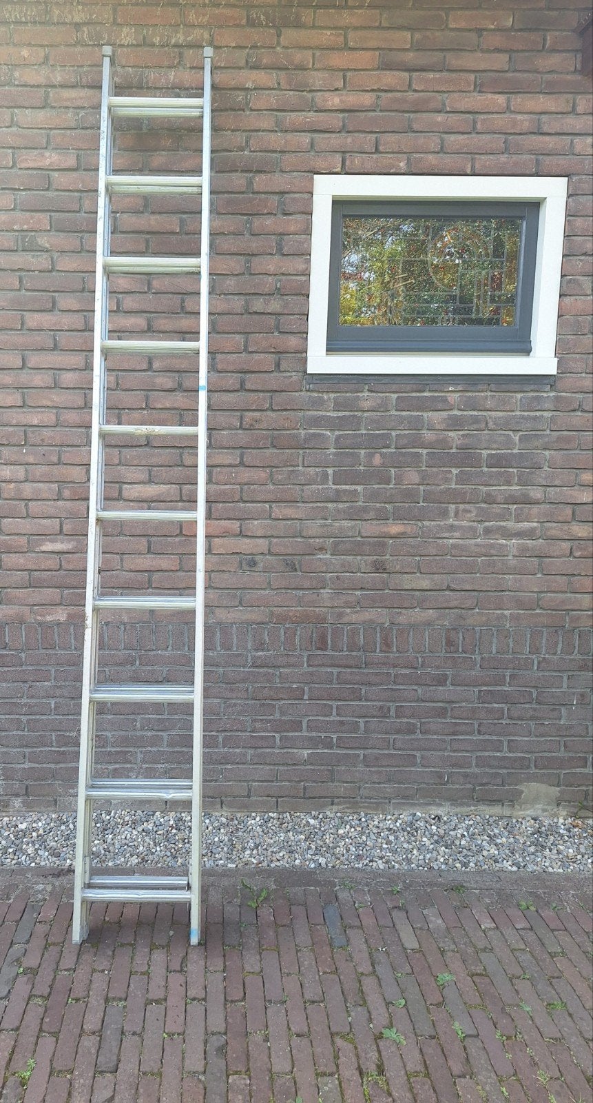 Ladder 2.74 tot 4.89 meter, Ophalen of Verzenden, Ladder, Opvouwbaar of Inschuifbaar, 4 meter of meer