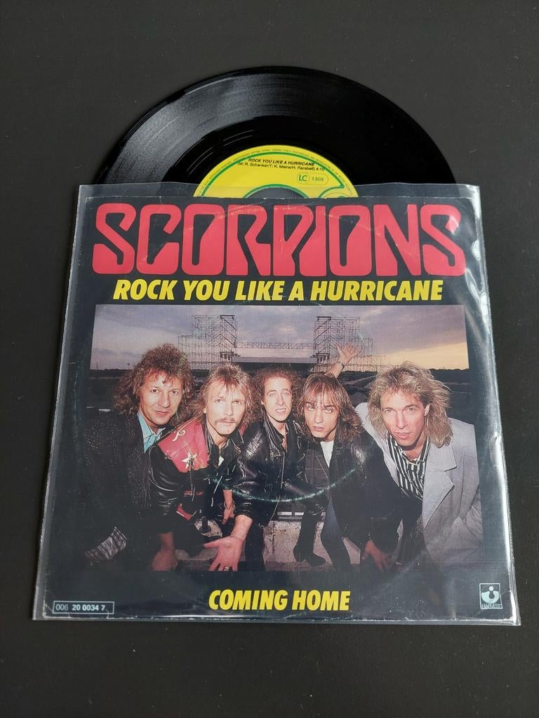 The Scorpions rock you like a hurricane, Cd's en Dvd's, Vinyl Singles, Ophalen of Verzenden, Gebruikt, 7 inch, Single