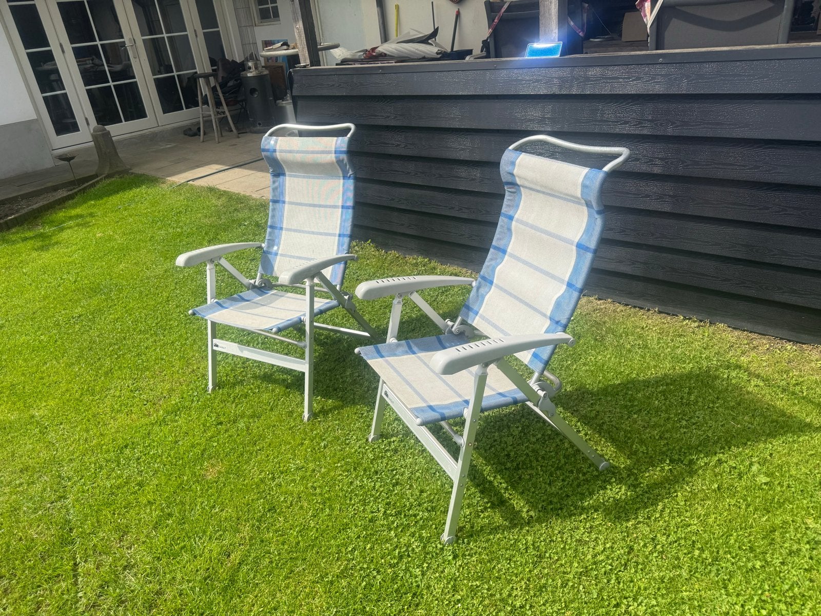 Twee Dukdalf campingstoelen met geïntegreerde hoofdsteunen, Ophalen, Gebruikt, Campingstoel