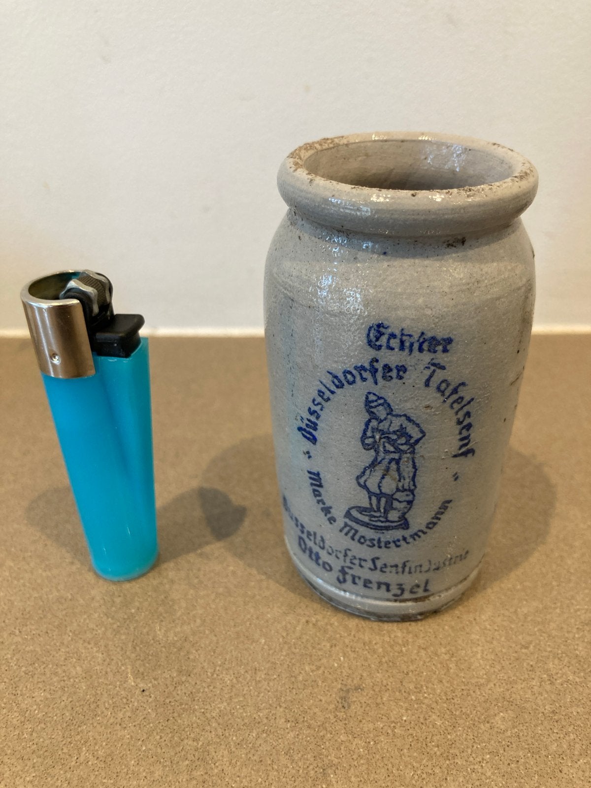 Vintage Aardewerk Mosterdpotje - Mostertmann Düsseldorf, Antiek en Kunst, Ophalen