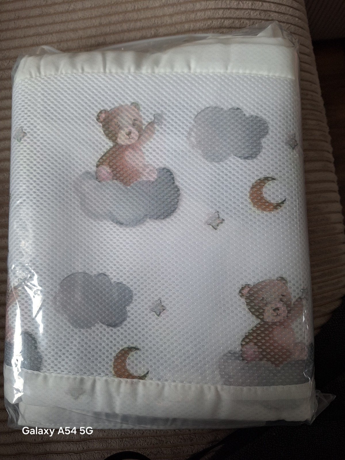 Buxibo bedomrander met beren en wolken, Kinderen en Baby's, Overige merken, Jongetje of Meisje, Wit, Ademend