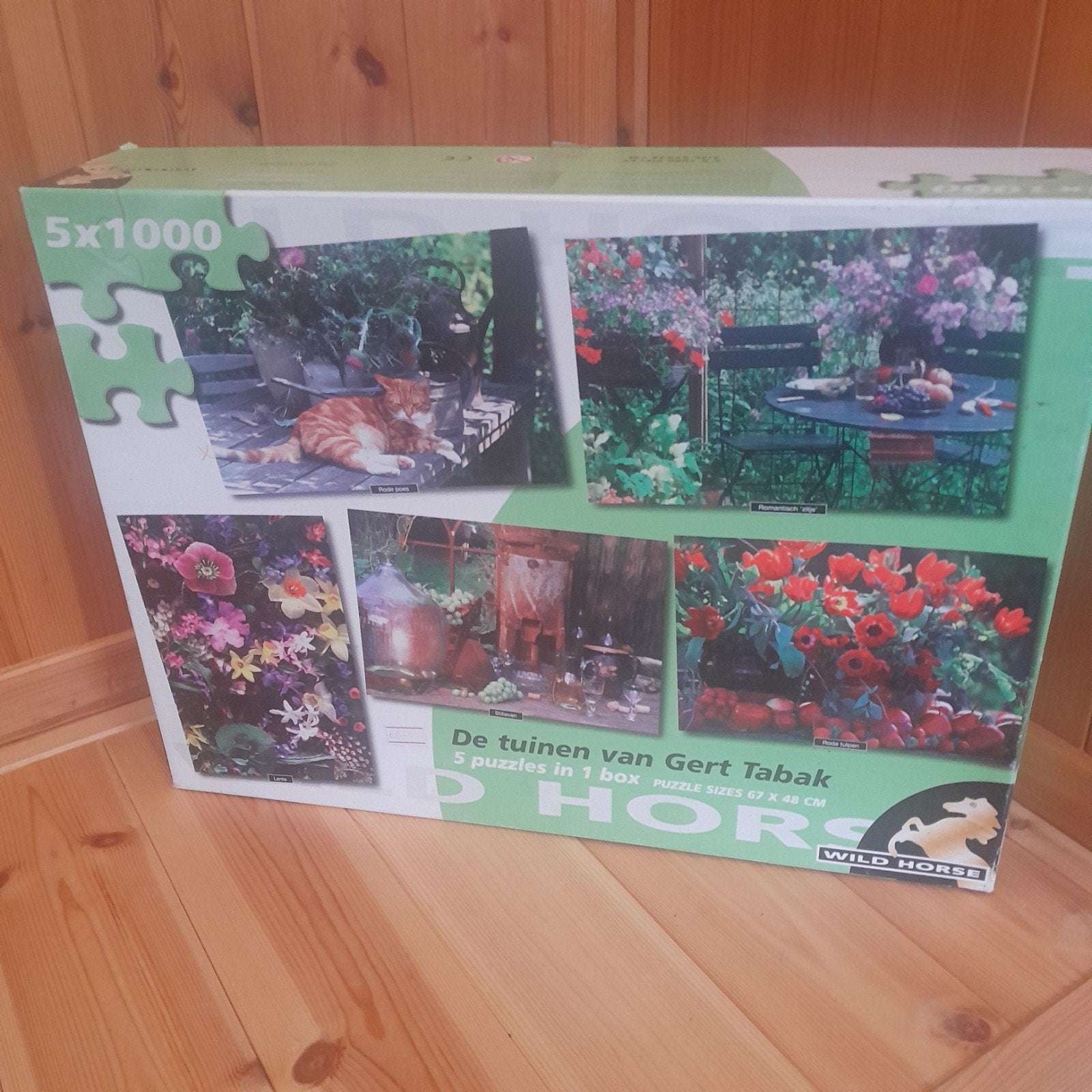 Wild Horse 4 x1000 stukjes puzzel - De tuinen van Gert Tabak, Ophalen of Verzenden, Meer dan 1500 stukjes, Gebruikt, Legpuzzel