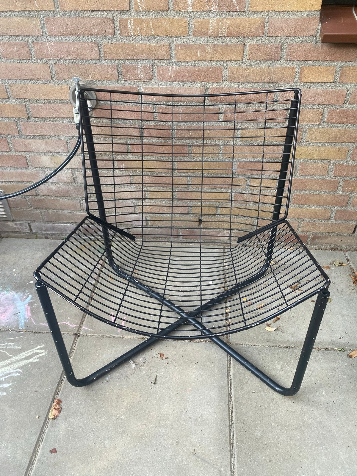 IKEA Draadstaal Stoel - Zwart Gespoten Design, Gebruikt, Zwart, Ophalen of Verzenden, Metaal