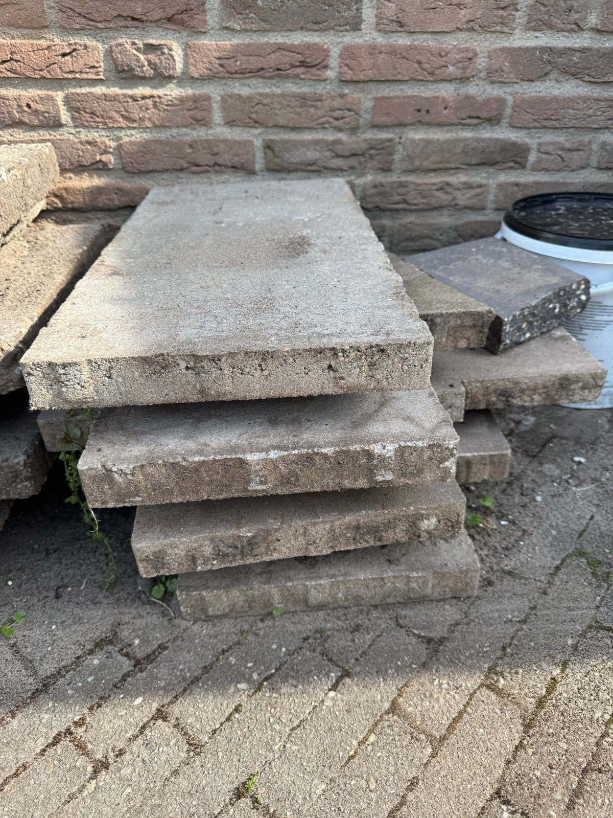 Restpartijen tuintegels: grindtegels en 60x30 tegels, Tuin en Terras, Tegels en Klinkers, Ophalen, Gebruikt, Minder dan 5 m², Grind