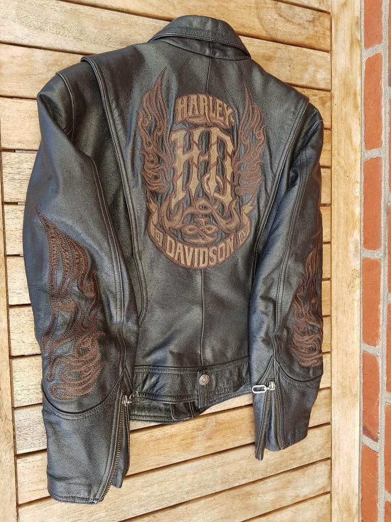 HARLEY DAVIDSON LEDEREN JAS, Motoren, Kleding | Motorkleding, Jas | leer, Harley Davidson, Ophalen of Verzenden, Dames