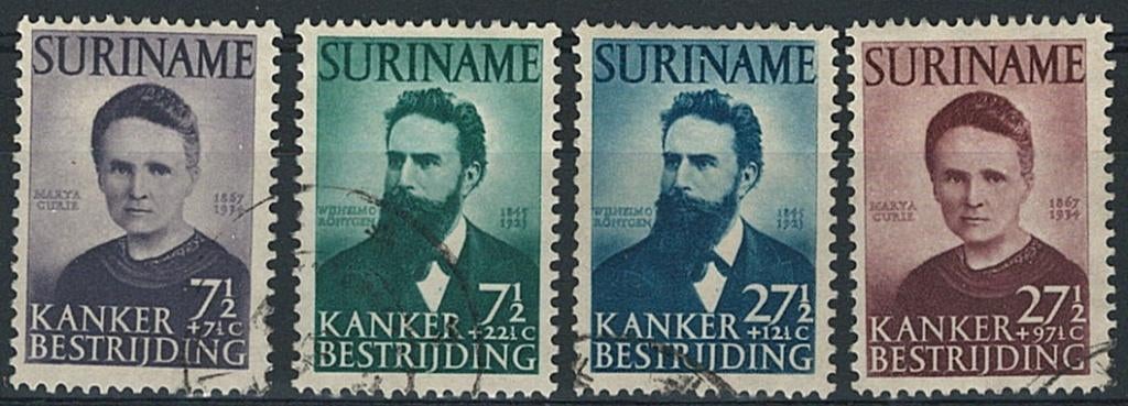 Suriname Curie  no 280/283  Gebruikt, Postzegels en Munten, Ophalen of Verzenden, Gestempeld