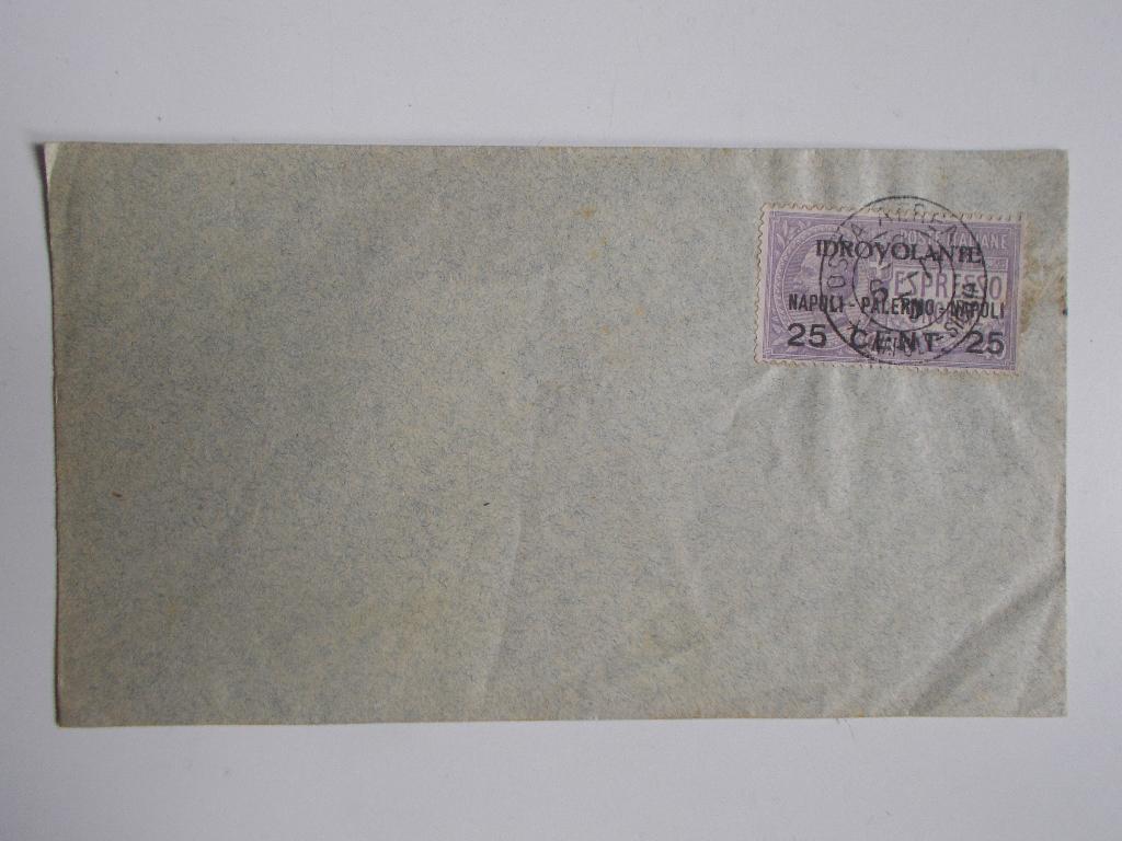 Italië, Envelop Met Watervliegtuigpostzegel Napels-Palermo., Postzegels en Munten, Brieven en Enveloppen | Buitenland, Ophalen