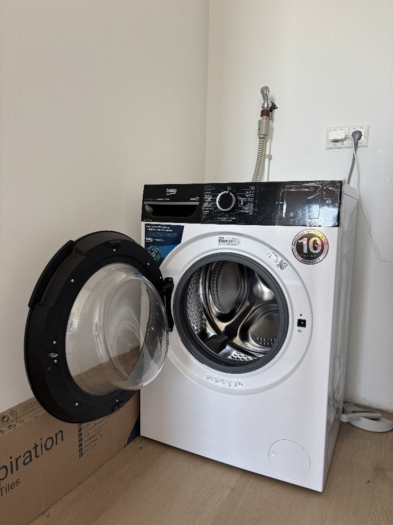 Beko wasmachine - BM3WFT3841B SteamCure, Ophalen, Minder dan 85 cm, Zo goed als nieuw, Voorlader
