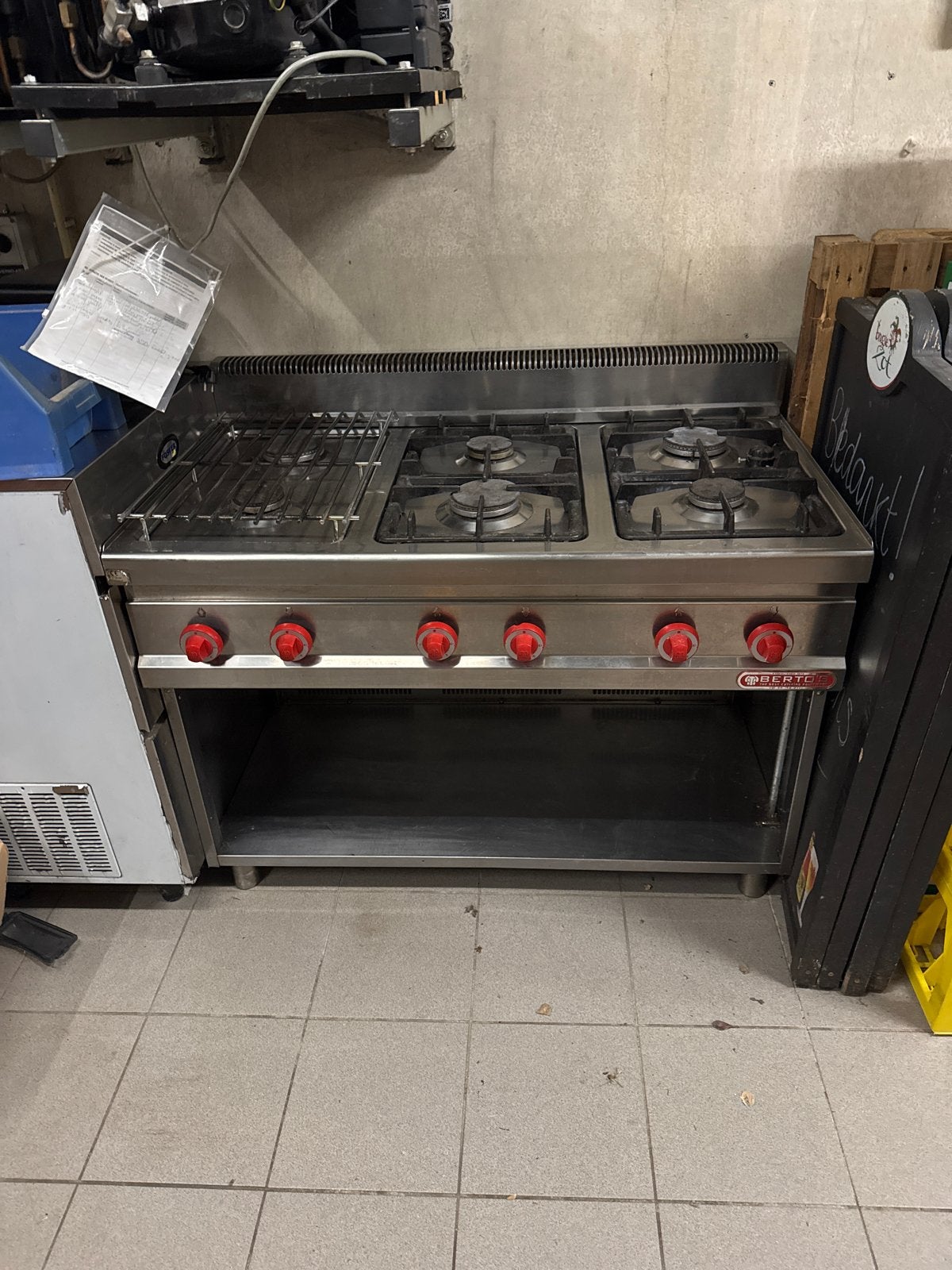 Berto's Professioneel Gasfornuis met Grill - Gebruikt, Ophalen, Gebruikt, 60 cm of meer, Grill