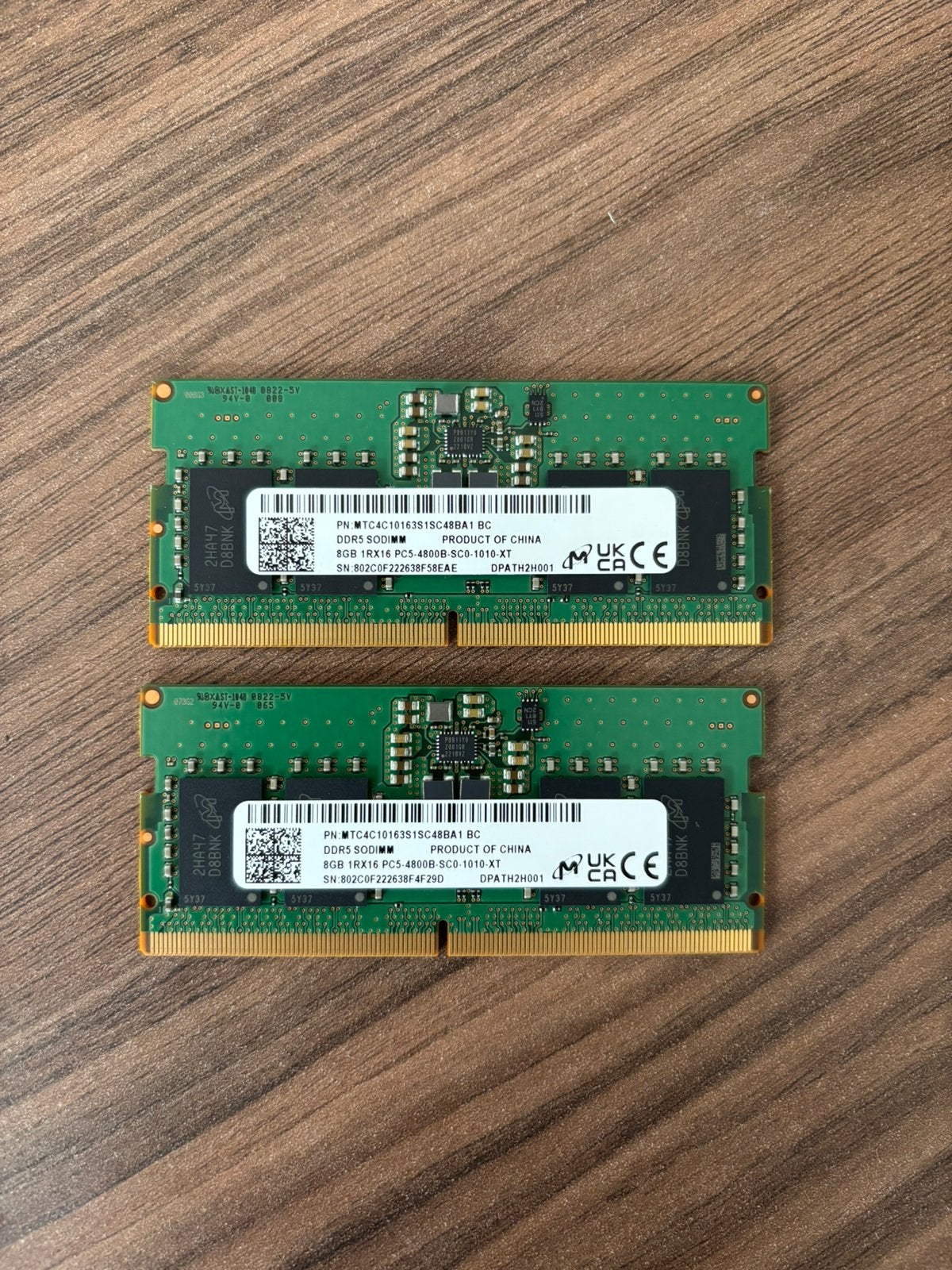 2x Micron 8GB DDR5-4800 SODIMM, Ophalen, Nieuw, DDR5, Laptop