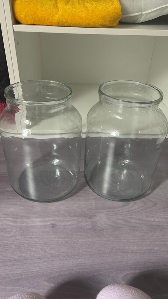 Set van 2 grote glazen potten, Ophalen, Overige kleuren, 50 tot 75 cm, Glas