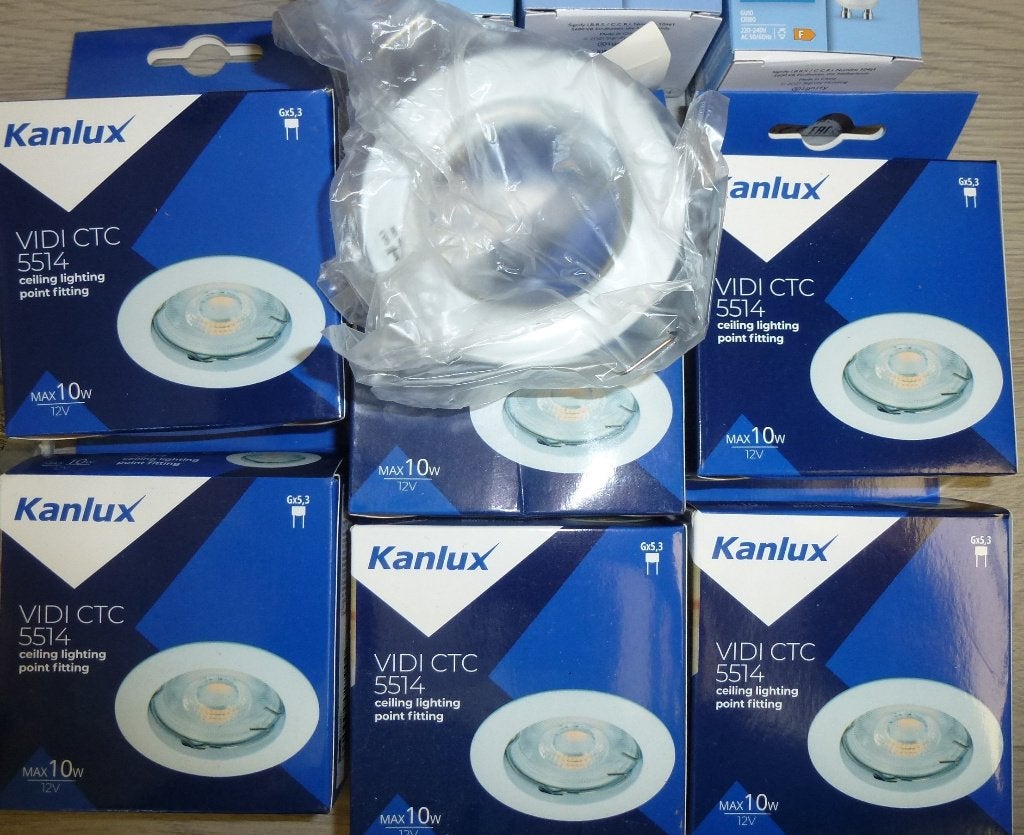 6x Inbouwspot rond vast zaagmaat ø60mm wit (VIDI CTC-5514), Geschikt voor plafondmontage, GU10, Overige merken, Nieuw