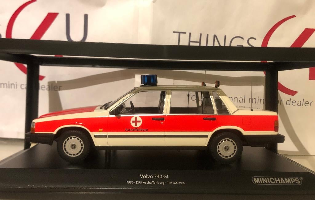 Minichamps 1:18 Volvo 740 GL DRK Aschaffenburg 1986 nieuw, Ophalen of Verzenden, Nieuw, Auto, MiniChamps