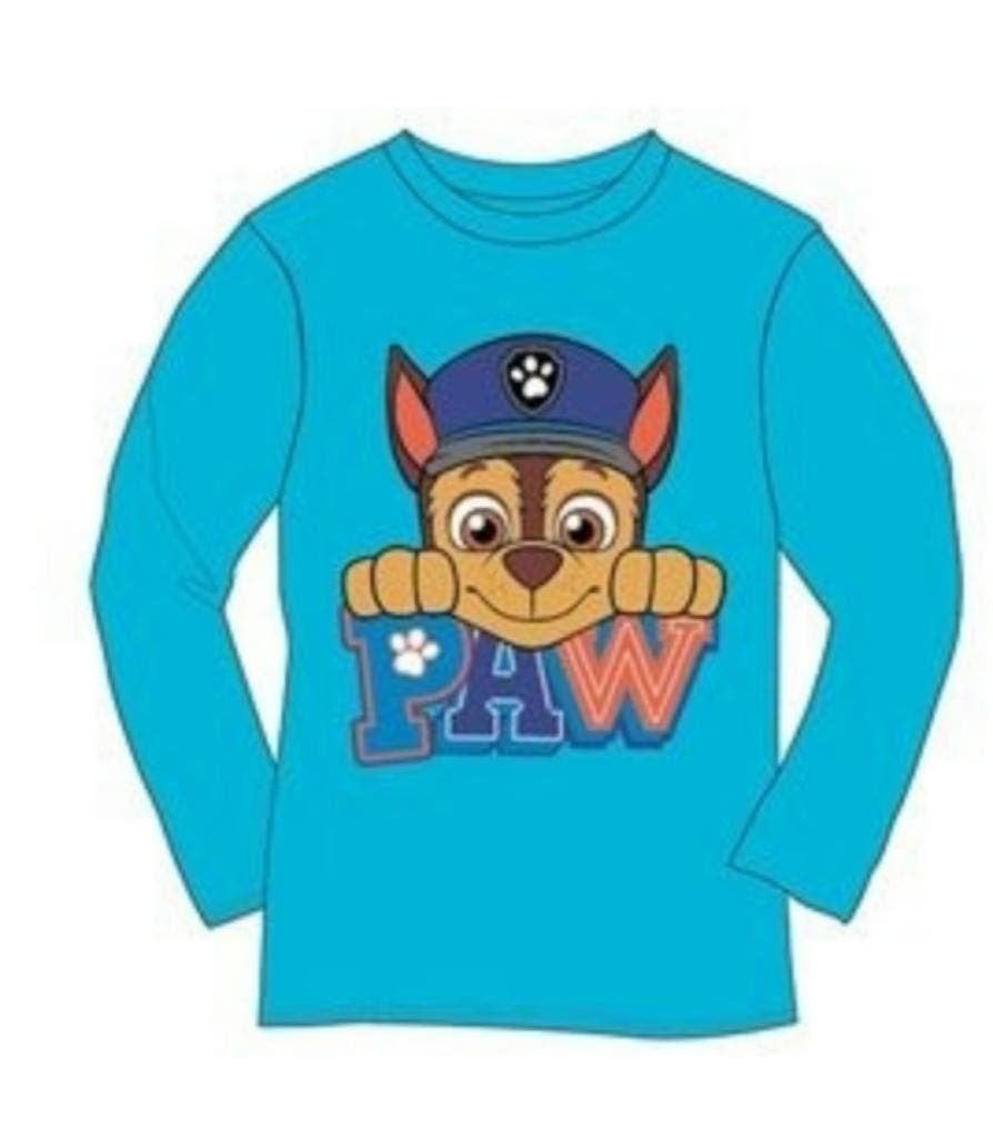 Paw Patrol Longsleeve Shirt Chase Aqua - Maat 98 - Katoen, Nieuw, Ophalen of Verzenden, Paw Patrol, Jongen