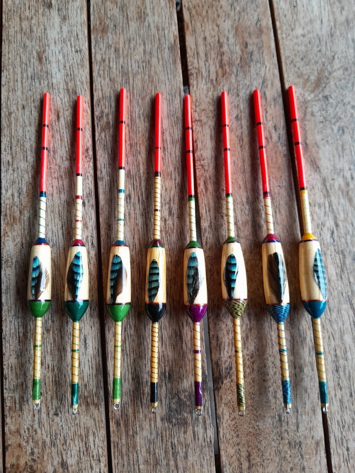 Handgemaakte karper zeelt dobbers met featherinlay, Watersport en Boten, Ophalen of Verzenden, Nieuw, Dobber of Lood