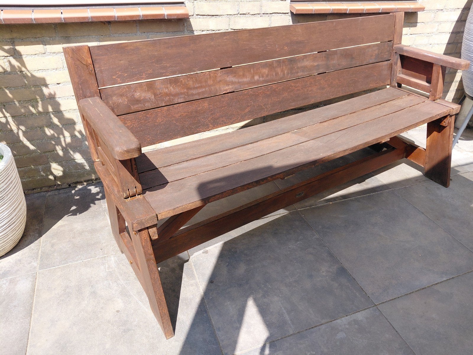 Deco Furniture Houten Tuinbank / Picknicktafel, Tuin en Terras, Tuinbanken, Ophalen, Gebruikt, Hout