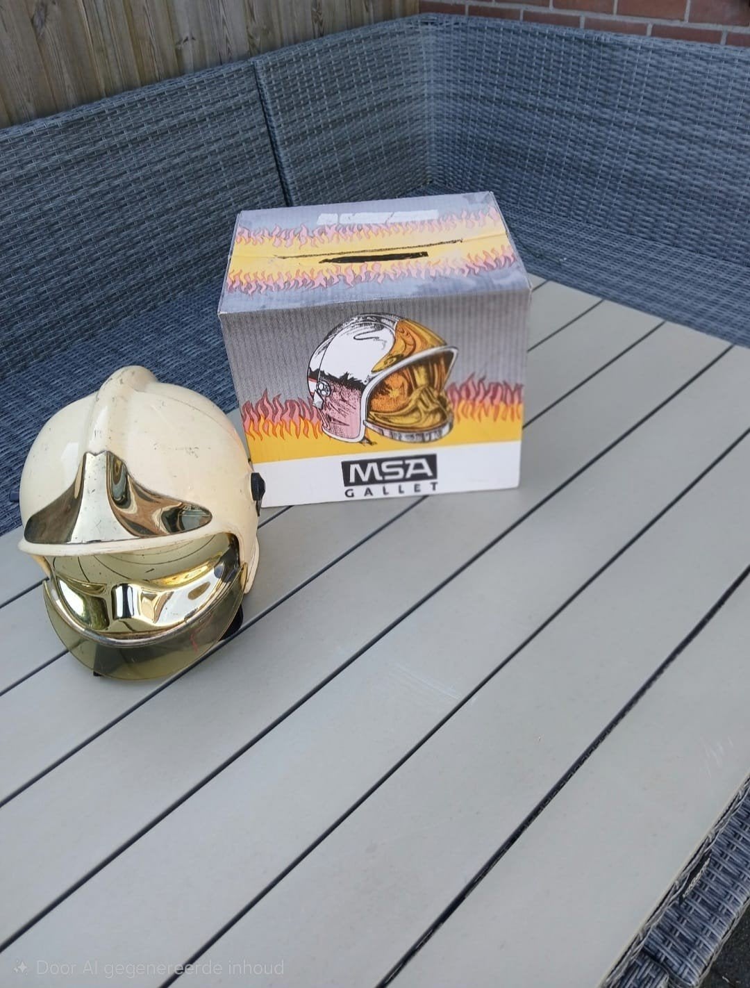 MSA Gallet helm te koop met orginele doos, Ophalen of Verzenden, Landmacht, Nederland, Helm of Baret