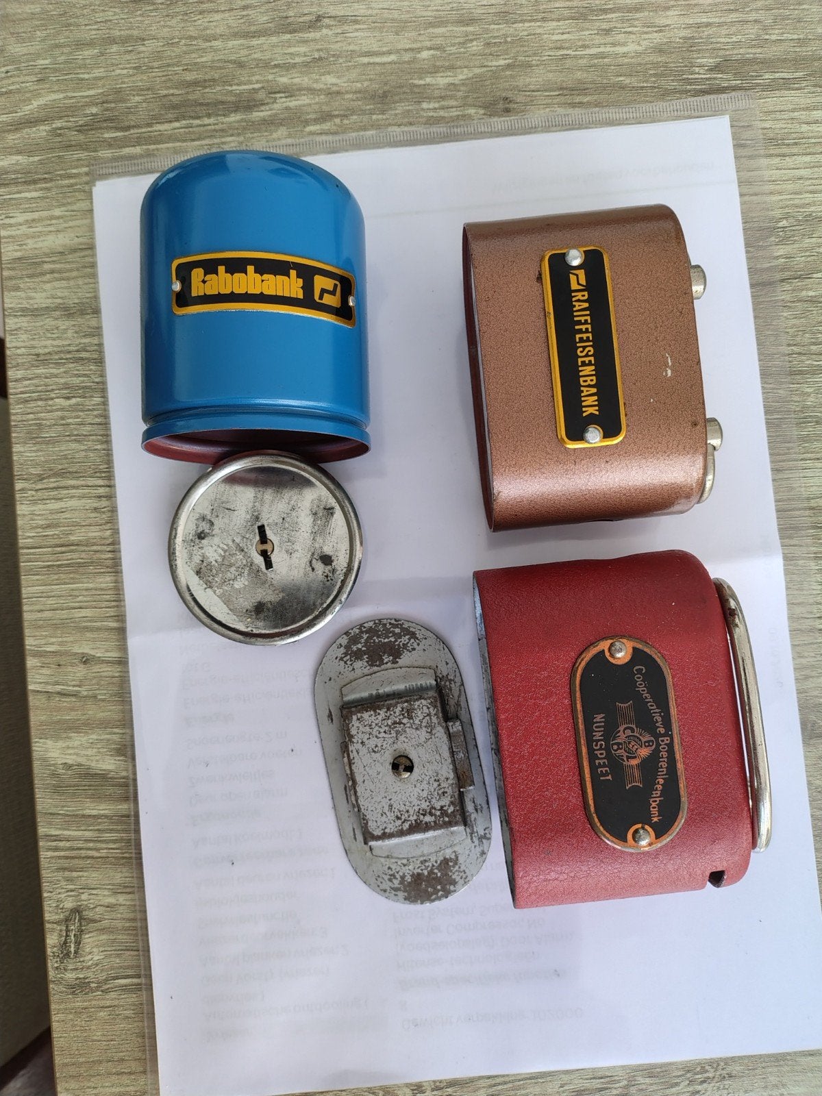 3 vintage spaarpotten, Ophalen of Verzenden, Gebruikt, Metaal of Blik, Overige thema's