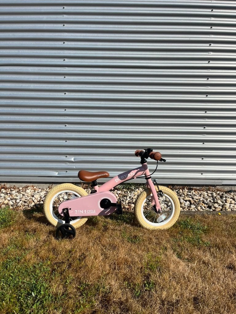 DERYAN 3-in-1 Kinderfiets 12 inch – Roze