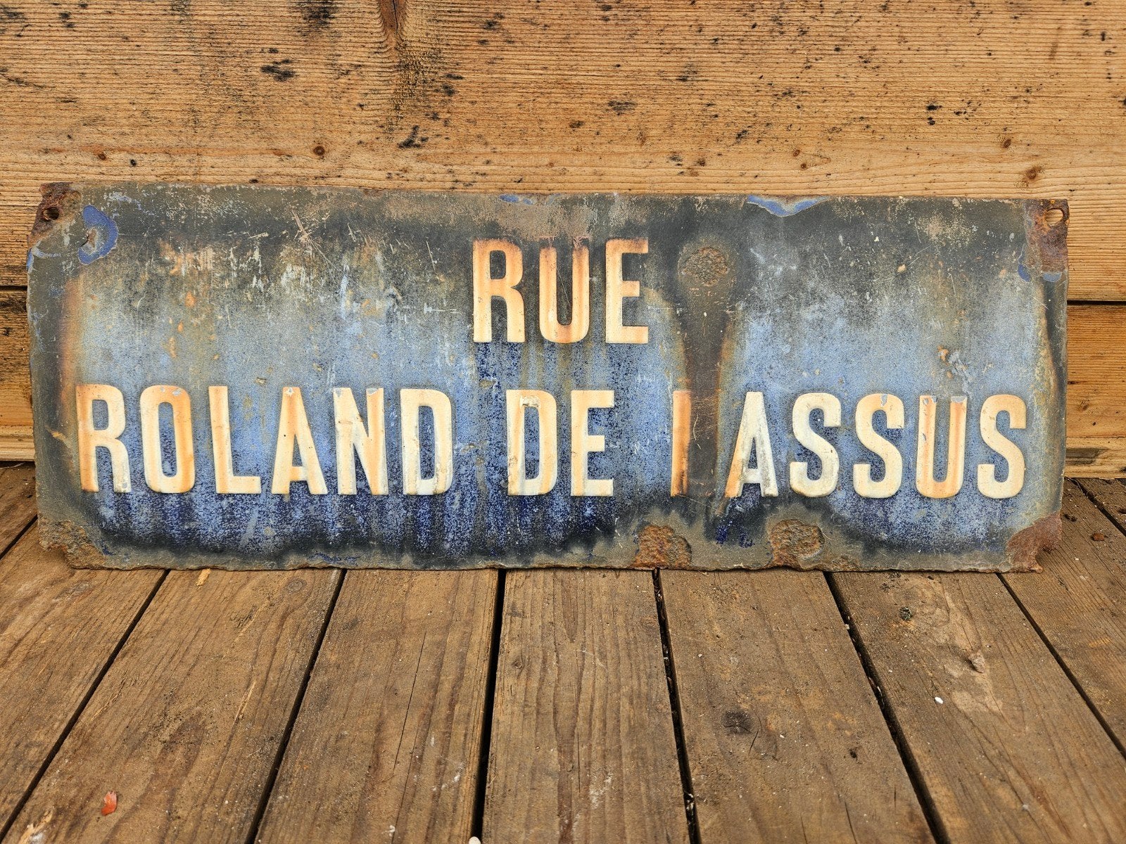 Oud Emaille straatnaam bord 55x20, Ophalen of Verzenden