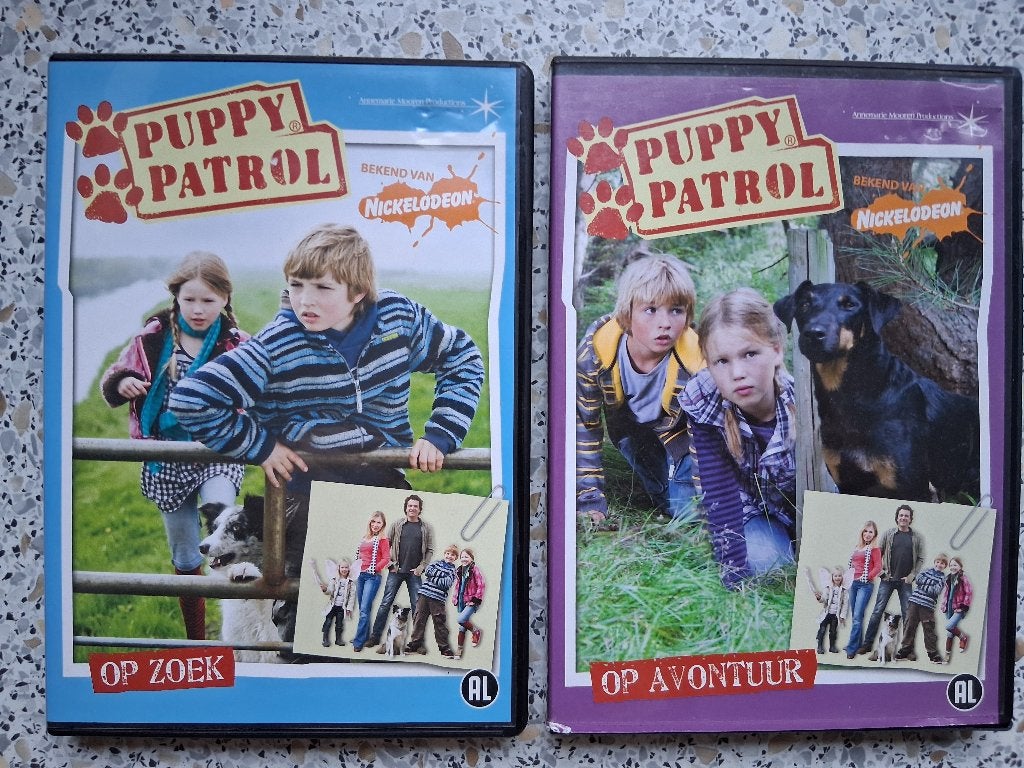 2 Delen van de Jeugdserie "Puppy Patrol"(van Nickelodeon)., Alle leeftijden, Ophalen of Verzenden, Zo goed als nieuw, Avontuur