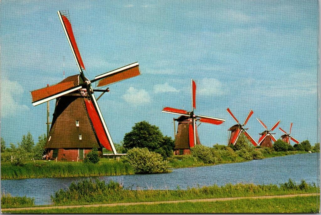 Molens Kinderdijk - 9 ansichtkaarten, Verzenden, 1960 tot 1980, Ongelopen, Zuid-Holland